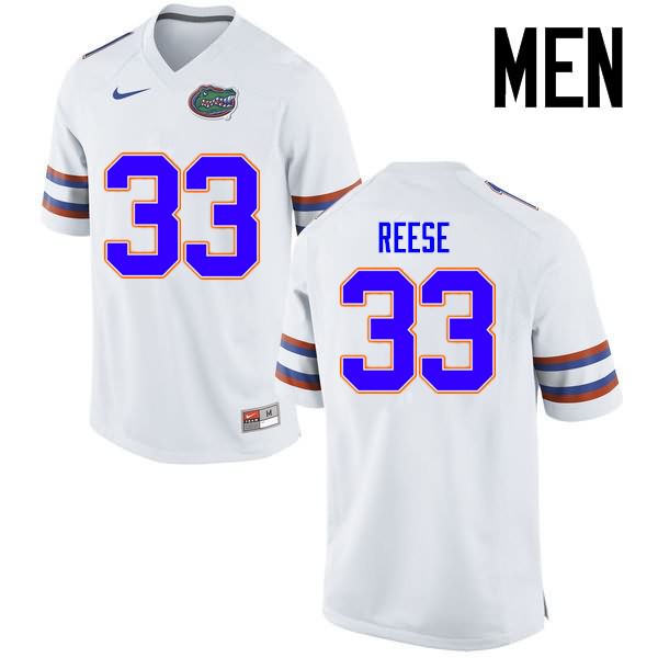 Men's NCAA Florida Gators David Reese #33 Stitched Authentic Nike White College Football Jersey BYK6265IH